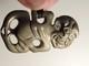 New Zealand Well Made BRONZE SMALL CUTE Maori Hei Tiki Talisman PAUA SHELL EYES