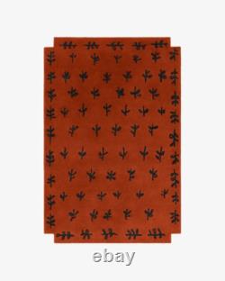 New Zealand Wool Hand Tufted Flora Print Red Handmade Area Rugs For Living Room