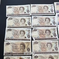 New Zealand currency in mixed denominations and years, 27 pieces