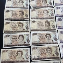 New Zealand currency in mixed denominations and years, 27 pieces