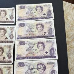 New Zealand currency in mixed denominations and years, 27 pieces