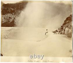 New zealand, boiling geyser vintage print, tirage albumen circa 21x27