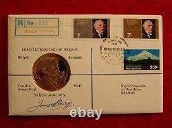 Nuphil Nu47, 1971 NZ Lord Rutherford FDC with James Berry Autograph, only 87 made