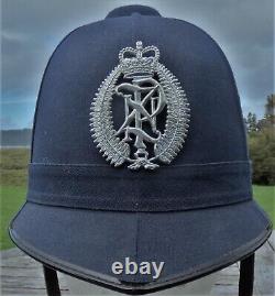 OBSOLETE Police BOBBY HELMET New Zealand Police BLUE Helmet QE2 era 1975 1995