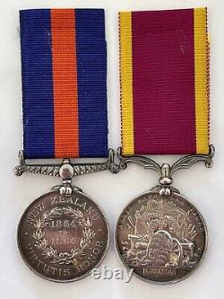 ORIGINAL New Zealand Maori War Medal 1864 1866'Gate Pa' & China Medal Pair