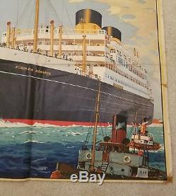 Old Advertising poster SHAW SAVILL LINES NEW ZEALAND c. 1938 DOMINION MONARCH