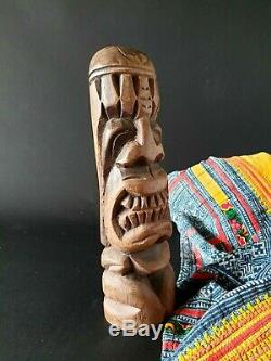 Old Carved Wooden Polynesian / New Zealand Tiki beautiful display / collection