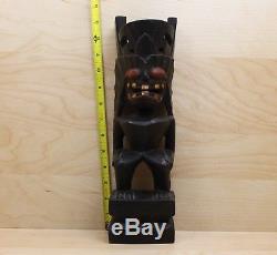 Old Maori Hand Carved Wooden Totem New Zealand