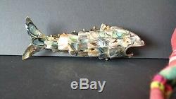 Old New Zealand Articulating Fish in Paua Shell beautiful collection & display