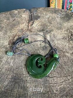 Old New Zealand Green Stone Fishhook Pendant. Beautiful collection and accent pi