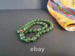 Old New Zealand Jade Beaded Necklace. Beautiful collection and accent piece
