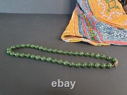 Old New Zealand Jade Beaded Necklace. Beautiful collection and accent piece