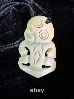 Old New Zealand Maori Carved Tiki on Cord. Beautiful collection and accent piece