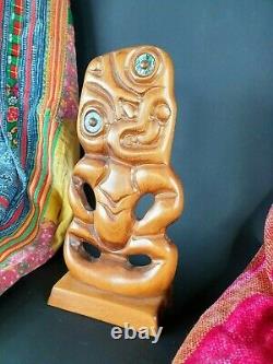 Old New Zealand Maori Carved Wooden Tiki. Beautiful collection and display piece