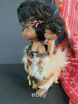 Old New Zealand Maori Collectors Doll with Baby. Beautiful collection and displa