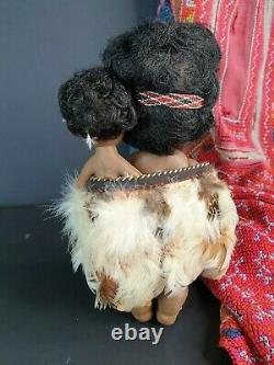 Old New Zealand Maori Collectors Doll with Baby. Beautiful collection and displa