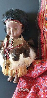 Old New Zealand Maori Female Doll in Traditional Dress beautiful collection