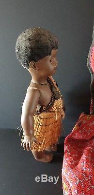 Old New Zealand Maori Male Doll in Traditional Dress beautiful collection piec