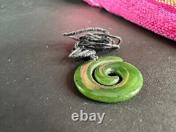 Old New Zealand Maori Swirl Jade Pendant on Cord. Beautiful collection and accen