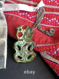 Old New Zealand Paua Shell Pendant on Chain. Beautiful collection and accent pie