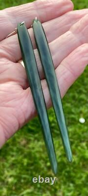 Omni Caeon 4 Nz Maori Kahurangi Pounamu Greenstone Jade Cloak Pin Earrings