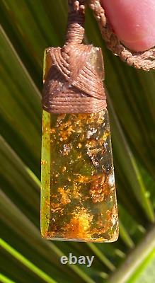 One Of Kind Ancient Nz Kauri Amber Kopal Kapia Maori Bound Hei Toki