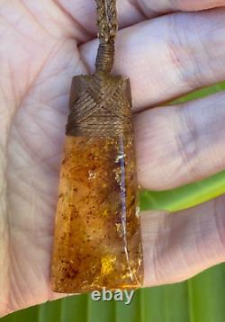 One Of Kind Ancient Nz Kauri Amber Kopal Kapia Maori Bound Hei Toki