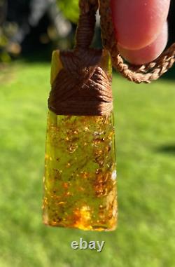 One Of Kind Ancient Nz Kauri Amber Kopal Kapia Maori Bound Hei Toki