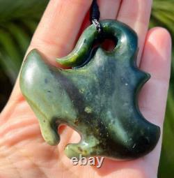 One Of Kind Nz Raukaraka Pounamu Greenstone Flower Jade Maori Whai Manta Ray