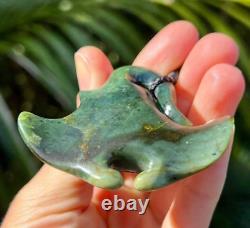 One Of Kind Nz Raukaraka Pounamu Greenstone Flower Jade Maori Whai Manta Ray