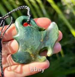 One Of Kind Nz Raukaraka Pounamu Greenstone Flower Jade Maori Whai Manta Ray