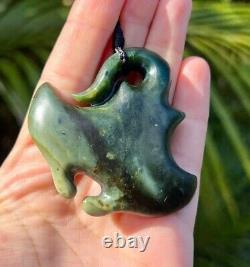 One Of Kind Nz Raukaraka Pounamu Greenstone Flower Jade Maori Whai Manta Ray