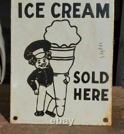 Original 1930's Old Vintage Very Rare Apex Ice Cream Porcelain Enamel Sign Board