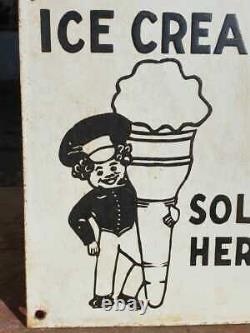 Original 1930's Old Vintage Very Rare Apex Ice Cream Porcelain Enamel Sign Board