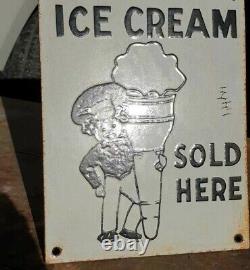 Original 1930's Old Vintage Very Rare Apex Ice Cream Porcelain Enamel Sign Board