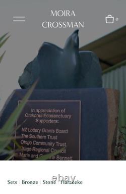 Original New Zealand Art Carved Stone Waka