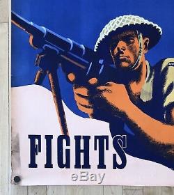 Original Vintage Poster NEW ZEALAND FIGHTS World War II Propaganda WWII Allies