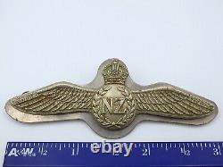 Original WWII New Zealand RNZAF Metal Brevet Pilot Wings & Backer