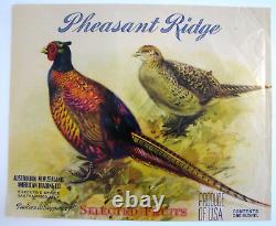 Original rare PHEASANT RIDGE apple crate label /Australia New Zealand American