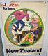 Original vintage travel poster American Airlines New Zealand