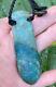 Outstanding Nz Fuschite Rarest Turquoise Aotea Stone Maori Spear Necklace