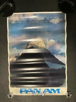 PAN AM AIRWAYS AIRLINES USA Vintage Travel Poster 28 x 42 New Zealand 70's 80s