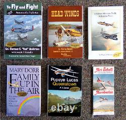 PLANE PILOT AUTOGRAPH LOT 5 Signed Books & Art Scholl Pamphlet, Aviation Flying
