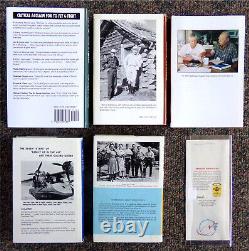 PLANE PILOT AUTOGRAPH LOT 5 Signed Books & Art Scholl Pamphlet, Aviation Flying