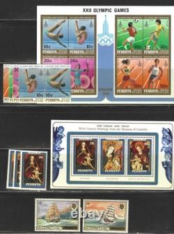 Penrhyn Stamp Collection #47. O37 - 42 Sets + 51 Ss - 1973 - Mint