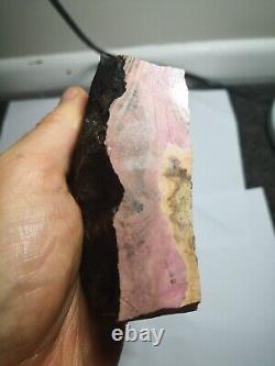 Pink Rhodonite New Zealand slab stone cabbing lapidary