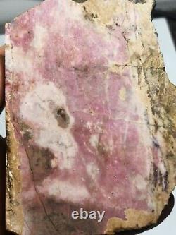 Pink Rhodonite New Zealand slab stone cabbing lapidary