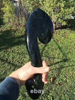 Pounamu Greenstone Mere Patu Koru Heart Large Carving One of a Kind Stunning