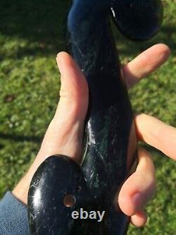 Pounamu Greenstone Mere Patu Koru Heart Large Carving One of a Kind Stunning