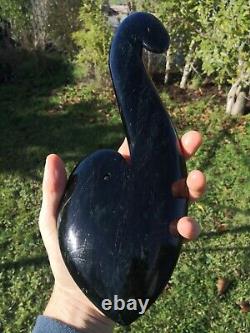 Pounamu Greenstone Mere Patu Koru Heart Large Carving One of a Kind Stunning